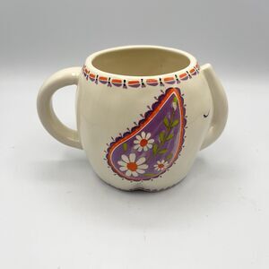 Natural Life Elephant Coffee Cup Mug "You Are Loved" 16 oz Boho Paisley Sculpted